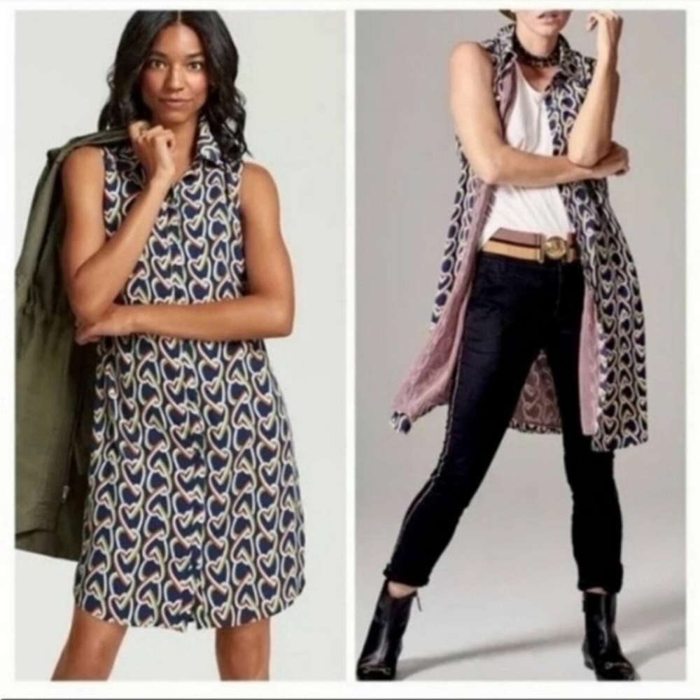 CAbi 5370 Amour Dress Heart Chain Print size small